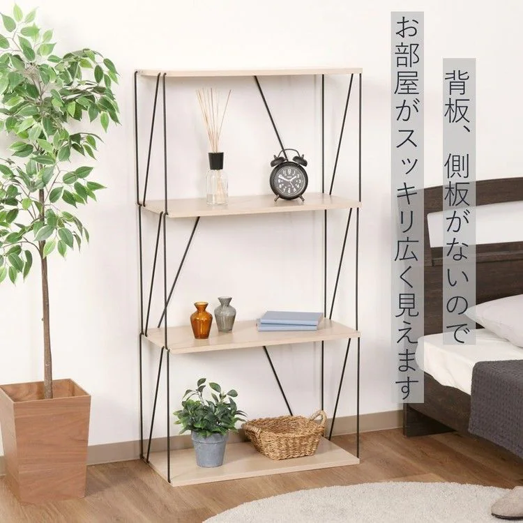 収納ラックオープンラック棚ワイヤーラック組み立て工具不要4段おしゃれ幅60cmEZBOワイヤーラック4段