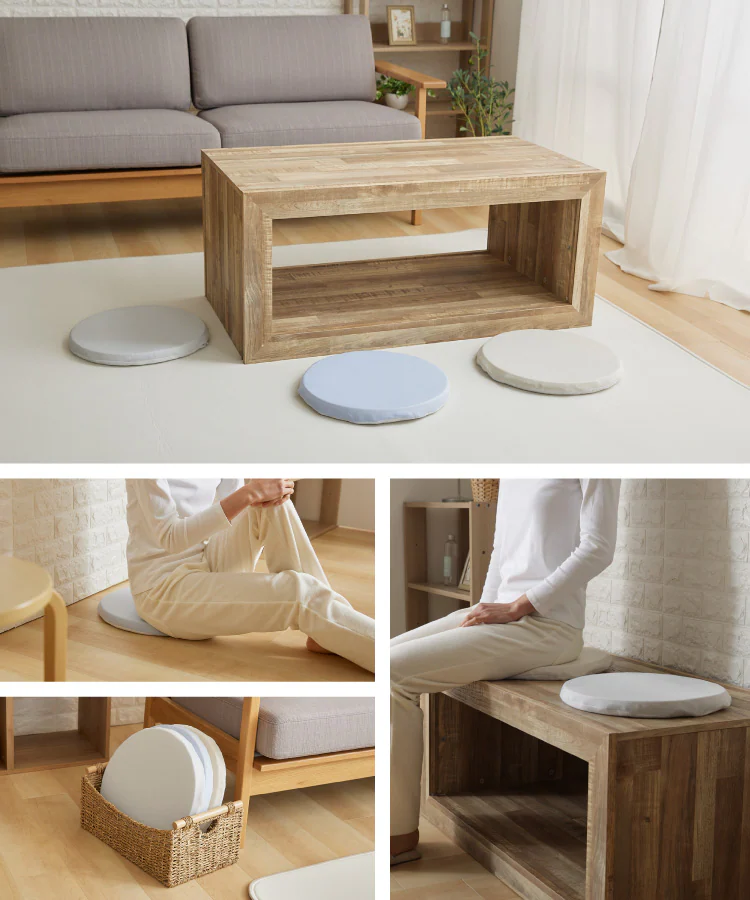 接触冷感モッチリチェアクッション Φ35cm 全3色