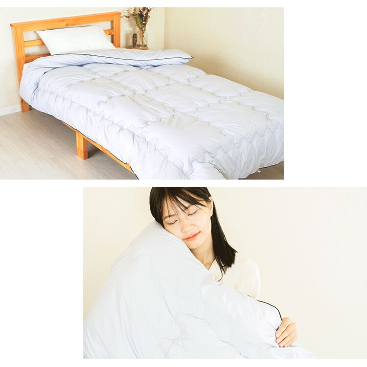 発熱あったか掛ふとん S ライトグレー KPEK510A-01GY01AP 【プラザセレクト】