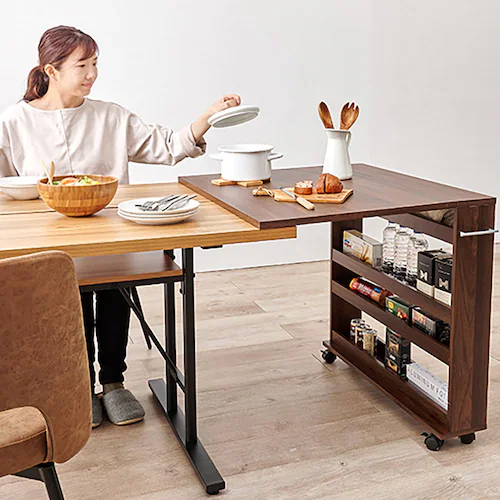 バタフライテーブル RT-1805BR ブラウン(天板75cm)_1