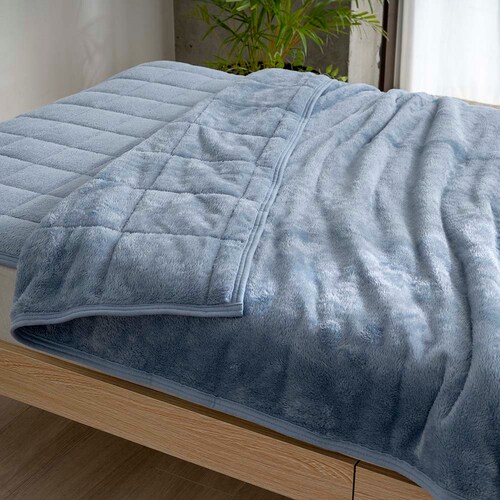 FLAME YARN(R) 岩盤浴のような抗菌防臭わた入り毛布 セミダブル スカイミスト_1