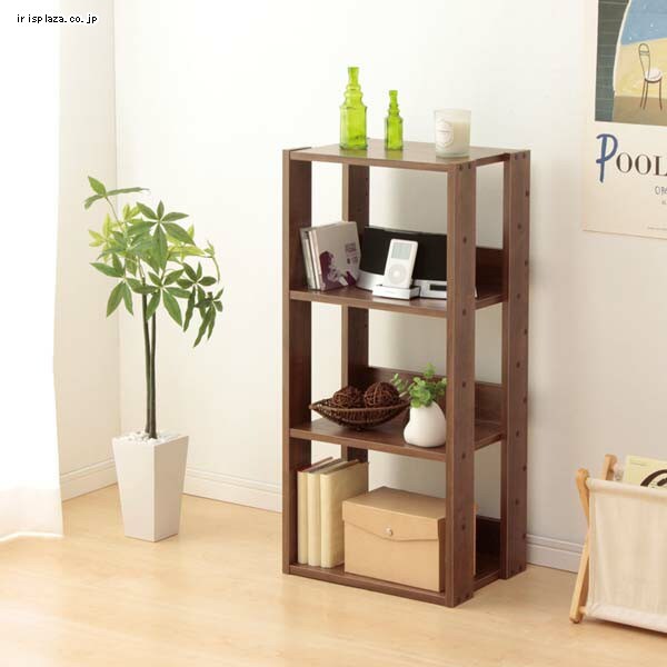 オープンウッドラック 4段 OWR-400 ナチュラル K226620 │アイリス