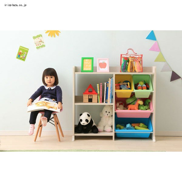 おもちゃ 収納 ボックス 本棚付き HTHR-34 パステル K251490