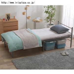 【クリックでお店のこの商品のページへ】パイプベッド PBD-1000 シルバー【組立品】