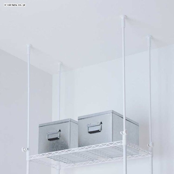 サ*ド様 良品 送料込み メタルラック 突っ張り棒 付属品有り アイリスオーヤマ 2本セット】 メタルラック カラー 突っ張りポール CMM-17TPP ホワイト