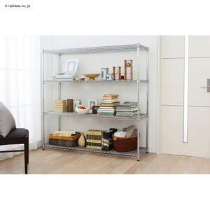 スチールラック 幅150cm メタルラック 4段 MR-1515J (ポール直径25mm 