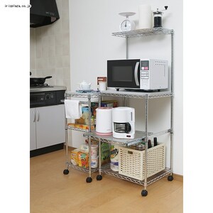 メタルラック ミニ レンジ台 幅55cm MTO-MR55 (ポール直径19mm) K540064