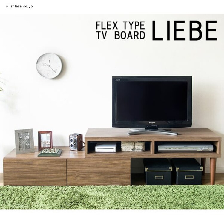 宮武製作所 伸縮TV台 IR-TV-001 ブラウン・ホワイト・ビーチ 