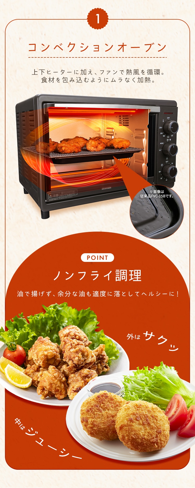 コンベクションオーブン 4枚焼き 15L FVC-D15C-H ダークグレー3