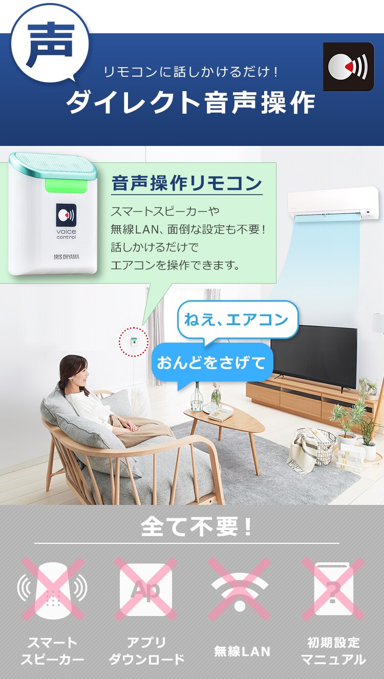 エアコン 6畳 工事費込み 音声操作 2.2kw 100V対応 IAF-2206GV1