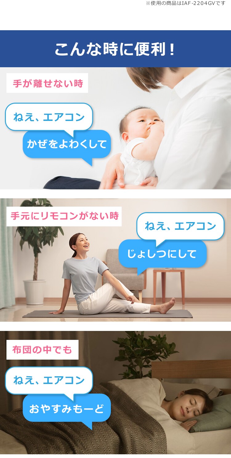 エアコン 6畳 工事費込み 音声操作 2.2kw 100V対応 IAF-2206GV2