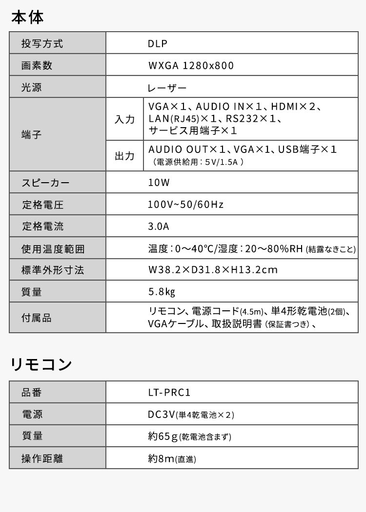 プロジェクター WXGA 1280&times;800 4000lm 短焦点 IP-AW400W【代引き不可】13