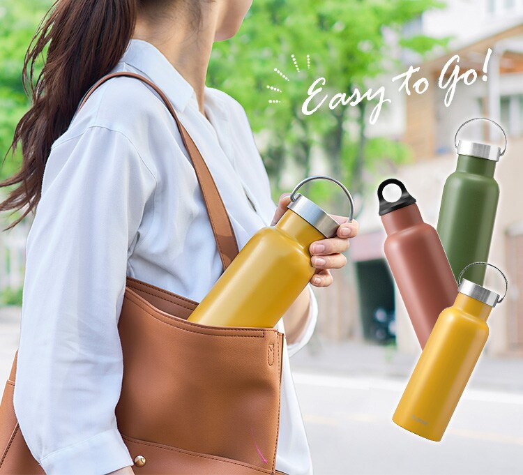 水筒 500ml fulme. マグボトル スクリュー スリムハンドル付き 保冷 保温 マイボトル 真空断熱 FM-SL500 マスタードイエロー5