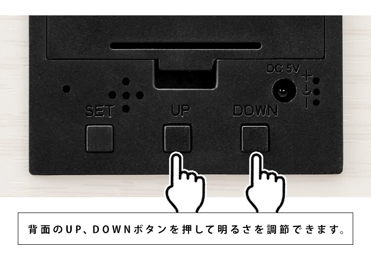 デジタル置時計 ICW-02W-B ブラック4