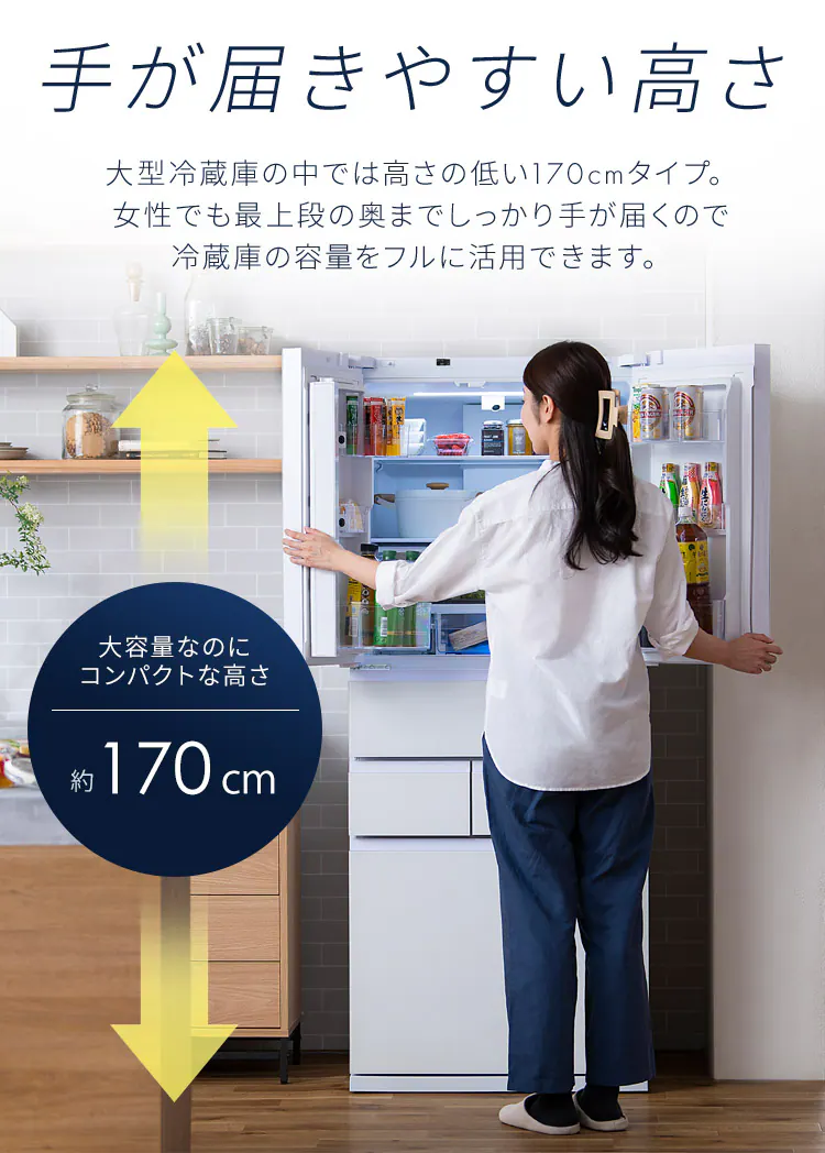 【設置無料】 冷蔵庫 453L カメラ付き 自動霜取り 大容量冷凍室132L ストックアイ フレンチドア 幅68.5cm IRGN-C45A-W ホワイト4