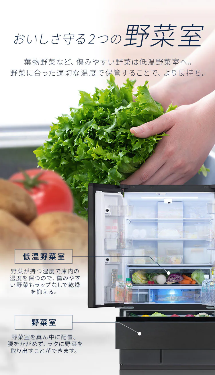【設置無料】 冷蔵庫 503L カメラ付き 自動霜取り 大容量冷凍室132L ストックアイ フレンチドア 幅68.5cm IRGN-C50A-W ホワイト7