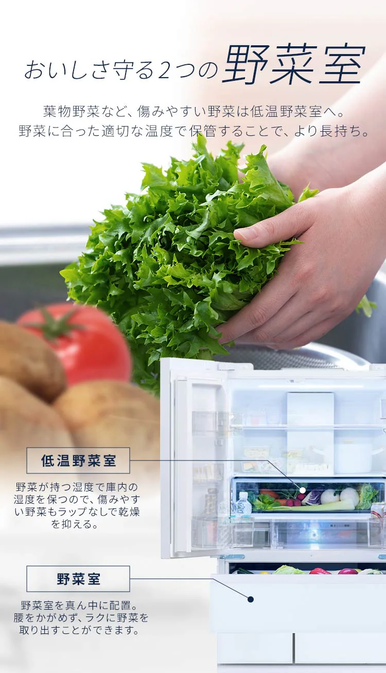 【訳あり】【設置無料】 冷蔵庫 453L 自動霜取り 大容量冷凍室132L フレンチドア 幅68.5cm IRGN-45A-W ホワイト7