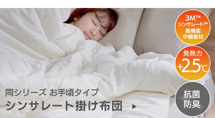 シンサレート掛け布団 ダブル ウルトラタイプ 洗濯可 防ダニ アイボリー 12