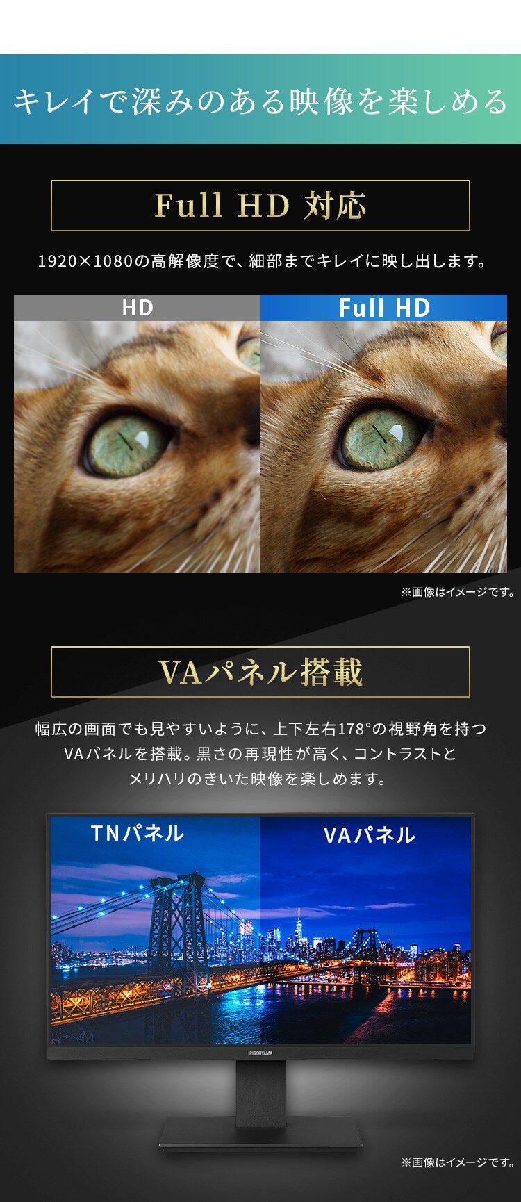 【訳あり】液晶ディスプレイ 21インチ LUCA ILD-D21FHD-B ブラック2