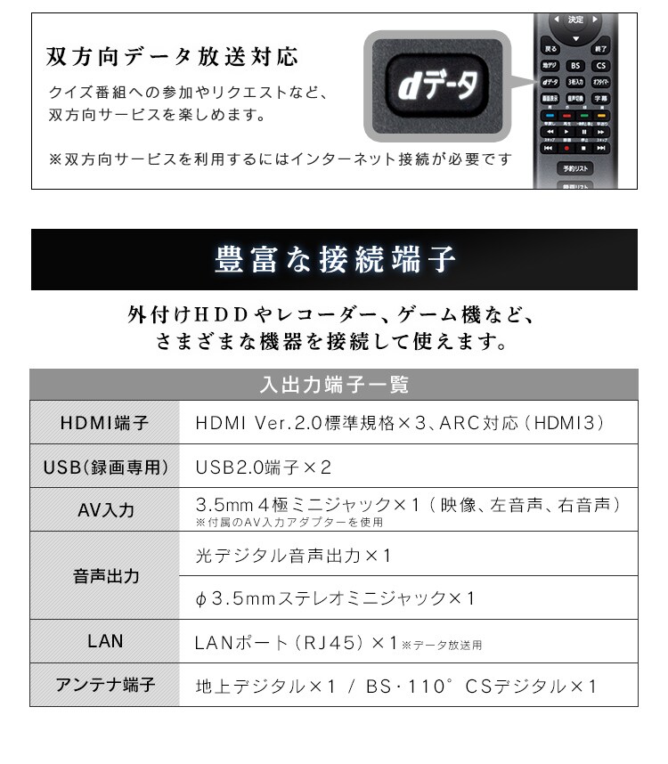 Fiona 液晶テレビ 4K 50V型 50UB10PC9