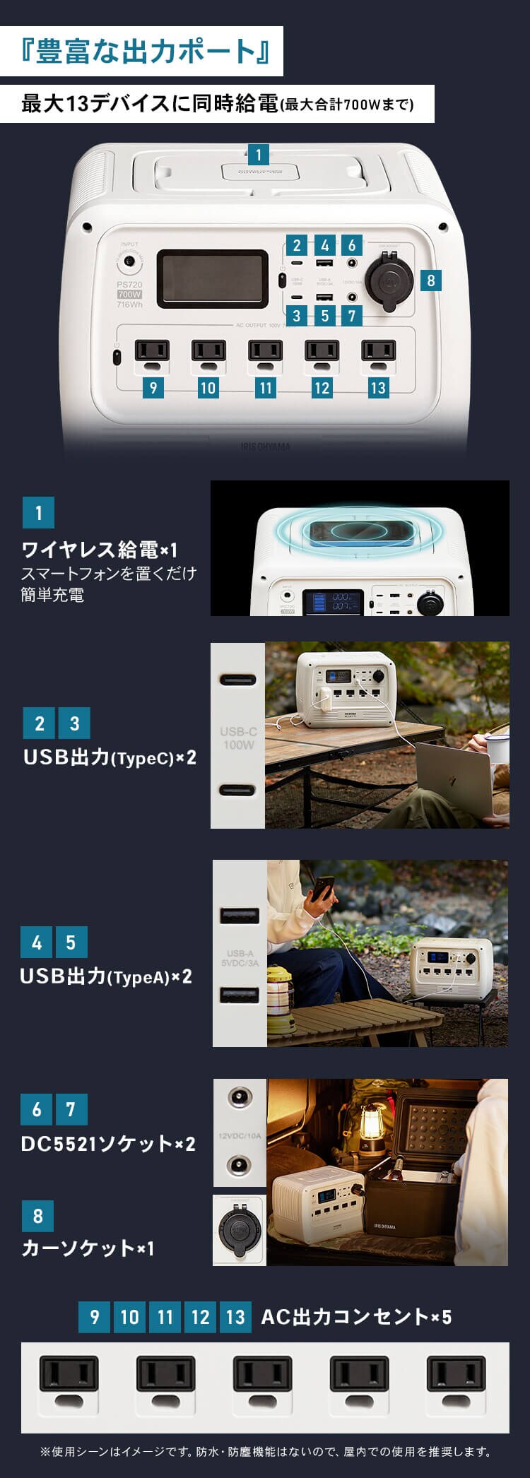 ポータブル電源 PS720AA-W 【BLUETTI共同開発】3