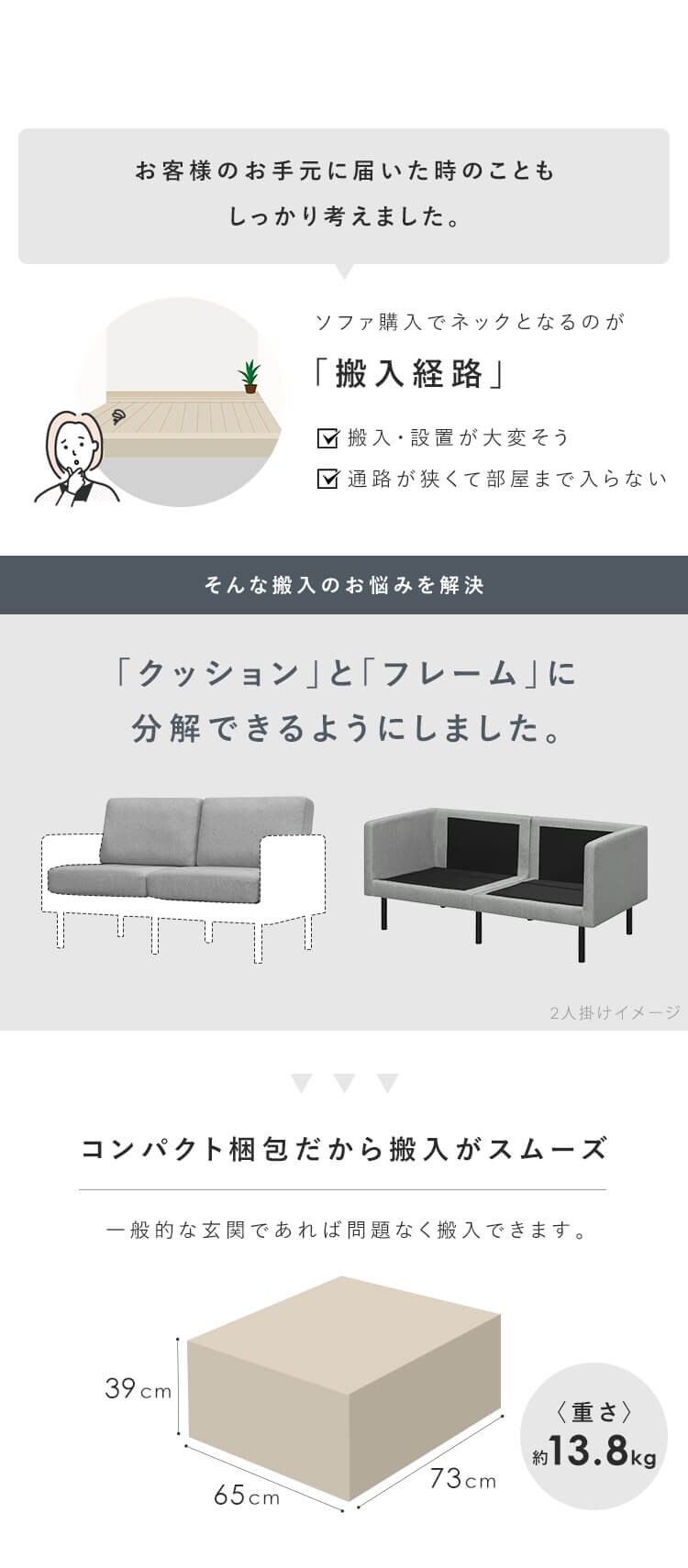 1人掛けポケットコイルソファ PCS-1S ライトグレー6