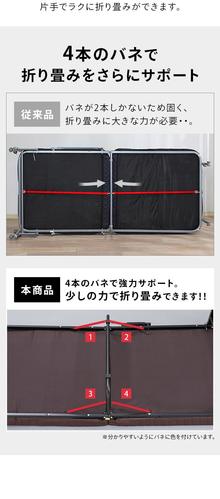 ベッド シングル 折りたたみ 14段階リクライニング 厚さ8cm OTB-BRN3