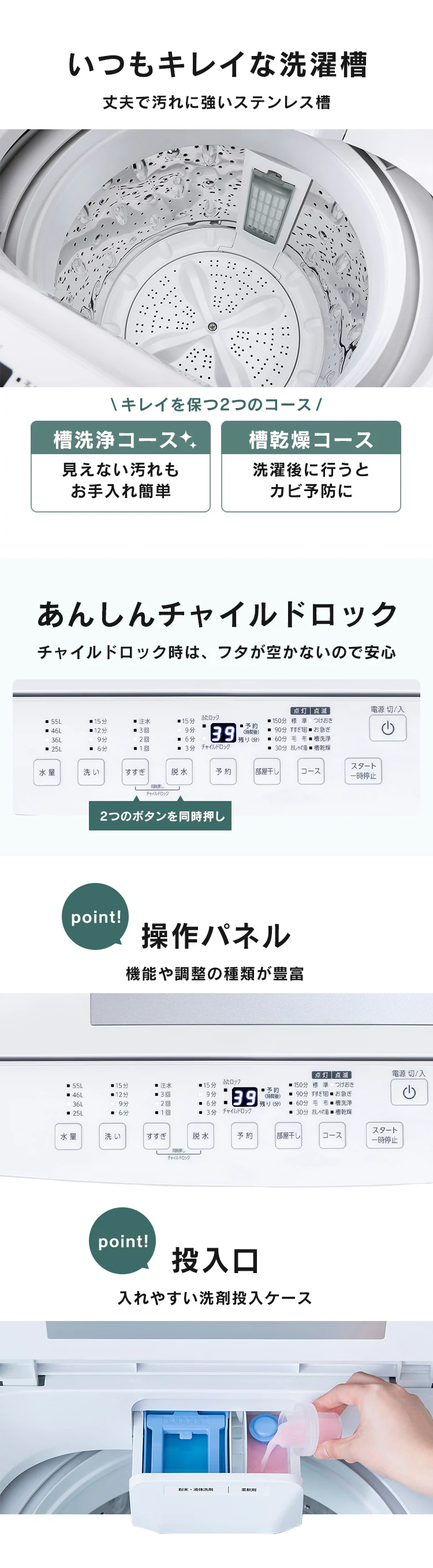【訳あり】洗濯機 7kg 設置費込み コンパクト 部屋干し時間短縮モード 一人暮らし 二人暮らし ITW-70A01-W3