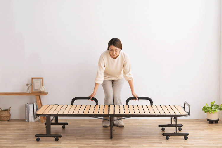 【訳あり】折りたたみすのこベッド OTBSS-WH ナチュラルホワイト3