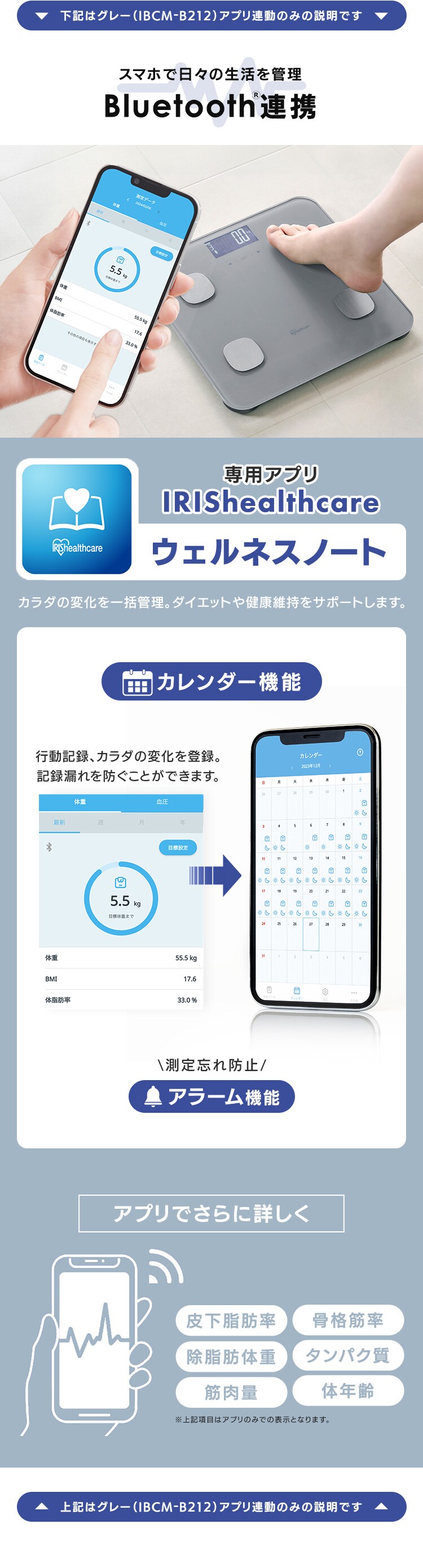 体重計 体組成計 薄型 IBCM-211-W ホワイト3
