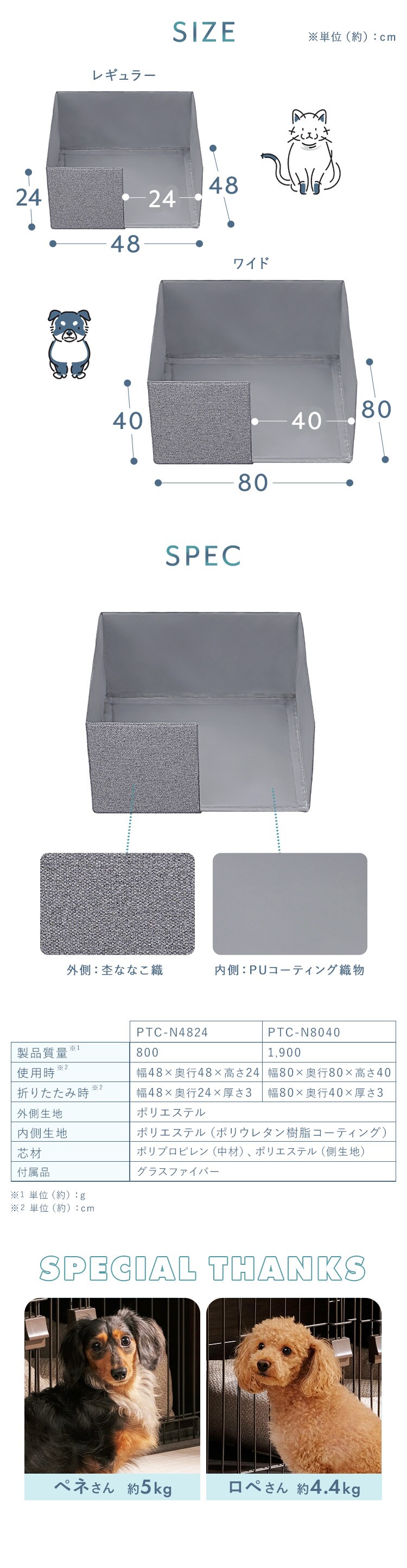 ペットトイレサークル PTC-N4824 グレー ペットトイレ 犬 猫2