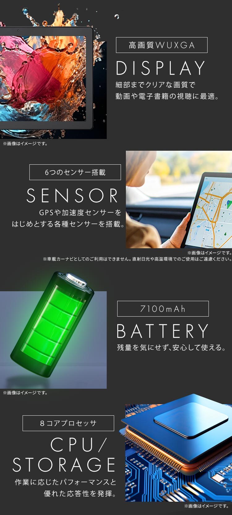 【訳あり】タブレット 10インチ 128GB メインメモリ4GB 8コア 国内メーカー LUCA TM103M4V1-B ブラック3