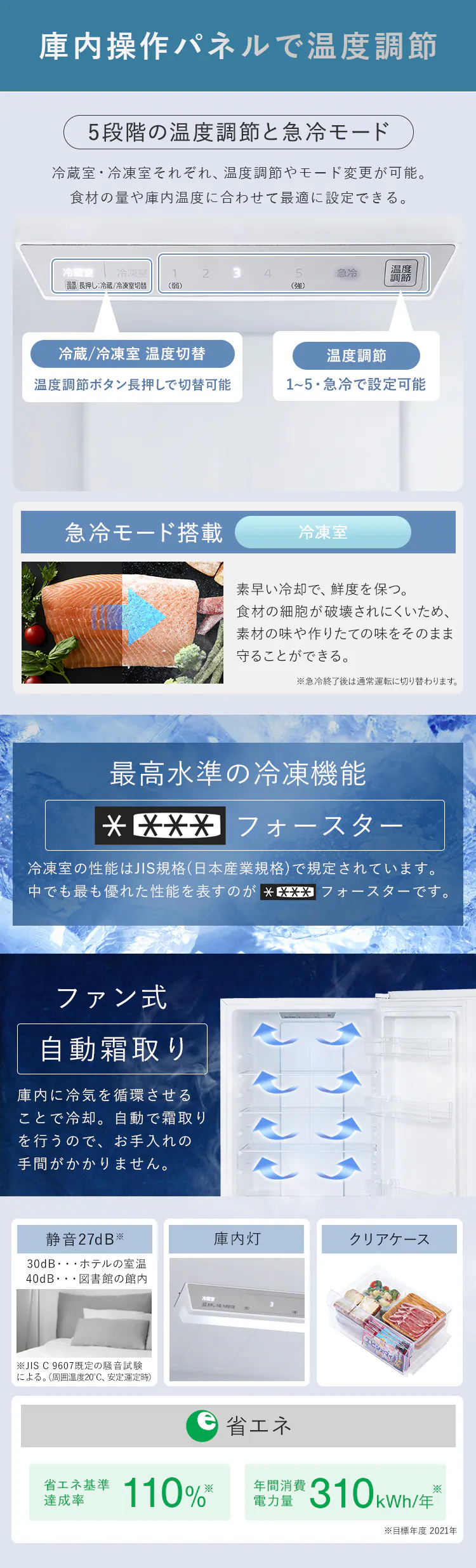 【設置無料】 冷蔵庫 301L 大凍量 自動霜取り 自動製氷 2ドア 幅59.5cm IRSN-I30A-B ブラック【代引き不可】8