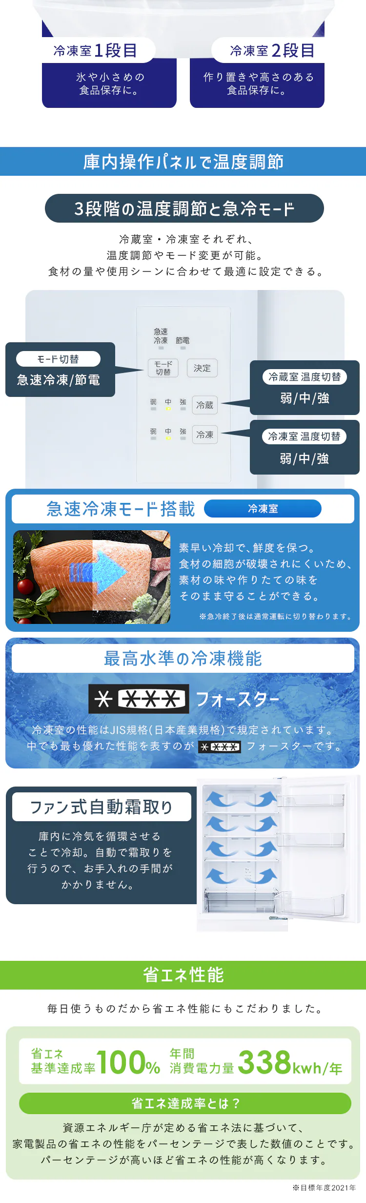 【設置無料】 冷蔵庫 315L 自動霜取り 幅54.4cm IRSN-32C-W ホワイト【代引き不可】3