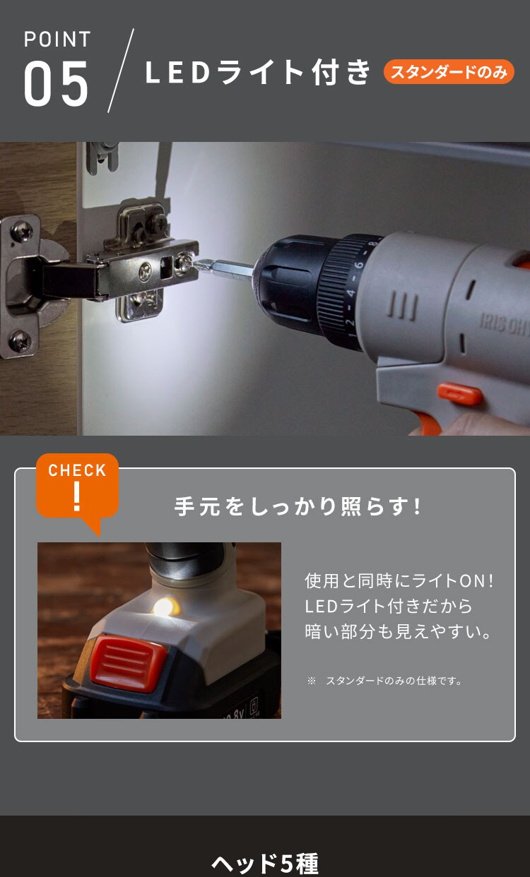 【ヘッド5種コンプリートセット】マルチギア 充電式ドリルドライバー本体＋5点セット 10.8V JM10DRS 5