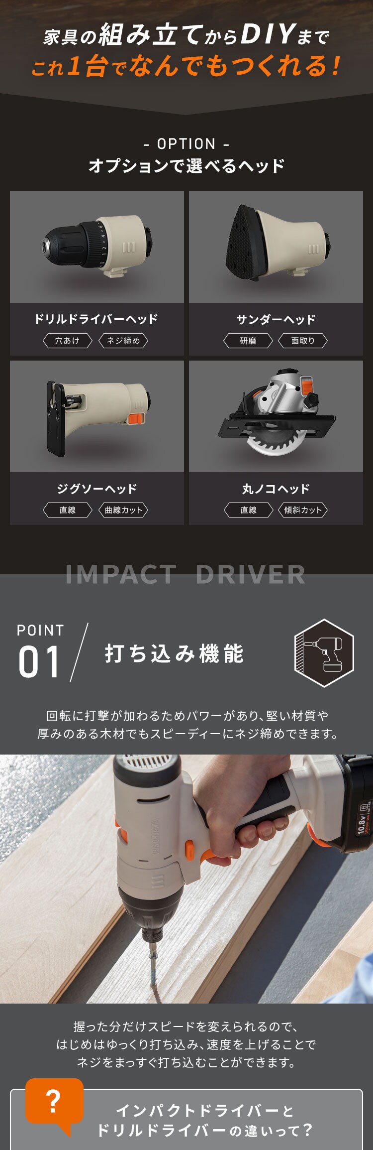 ★新商品★ マルチギア 充電式インパクトドライバーセット 10.8V PJM10INS サンドベージュ1
