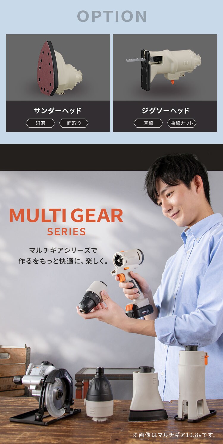 【27%OFF】【付け替えヘッド】マルチギア 丸ノコヘッド 18V JM18CS サンドベージュ5