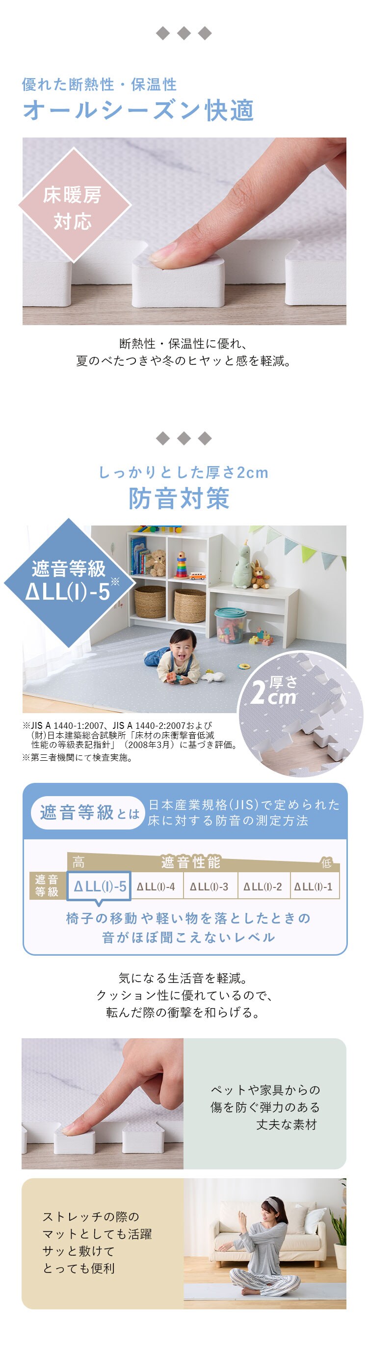 ジョイントマット フロアマット 9枚 60cm&times;60cm 厚さ2cm テラゾー柄 PJMRV-392