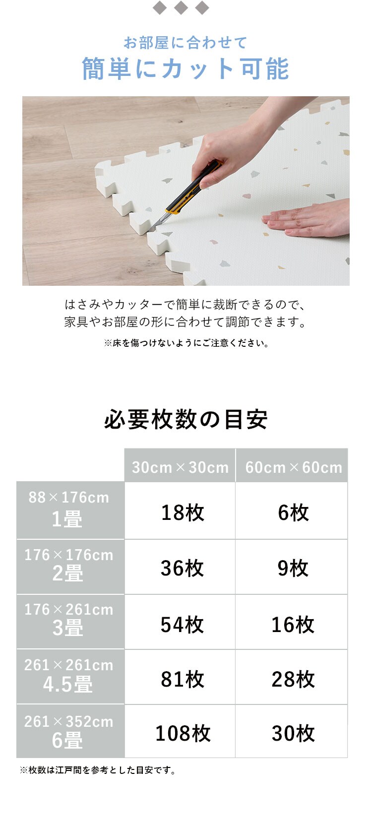 ジョイントマット フロアマット 9枚 60cm&times;60cm 厚さ2cm テラゾー柄 PJMRV-395