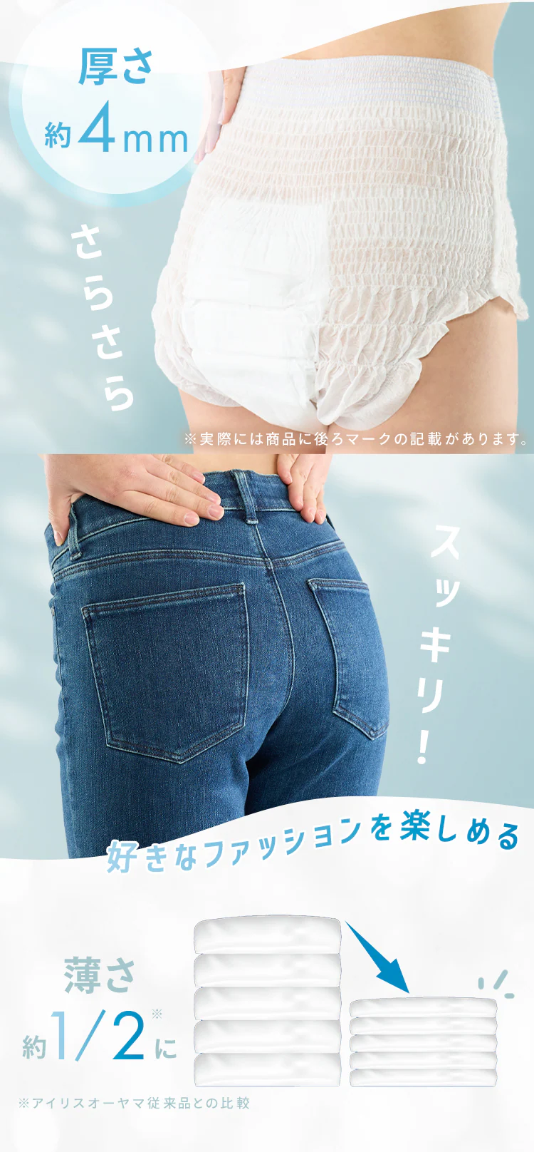 【お試し2枚セット】超薄型パンツ Lサイズ リフィール 快適下着 2枚入 NAD-L2-21