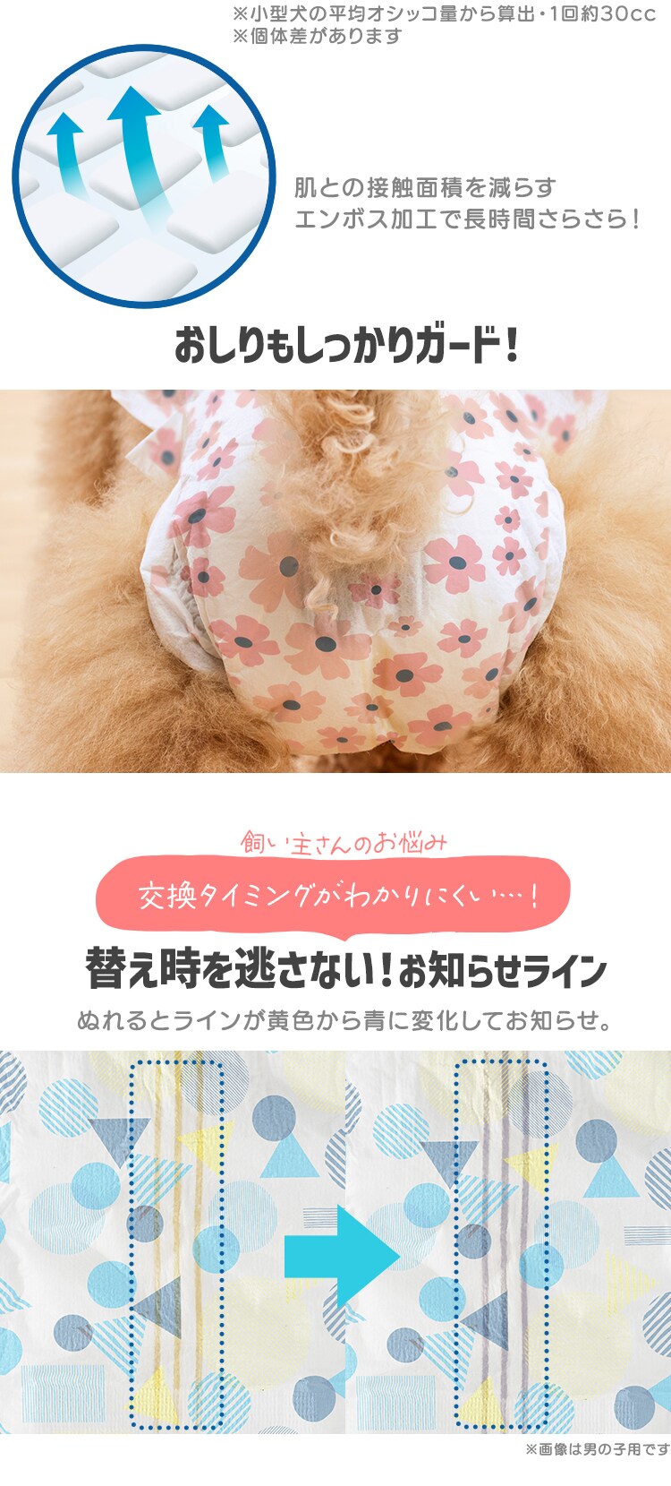 【女の子用】【342枚】犬 おむつ ピタフィット S 57枚入&times;6袋   NPD-S57 犬 おむつ8