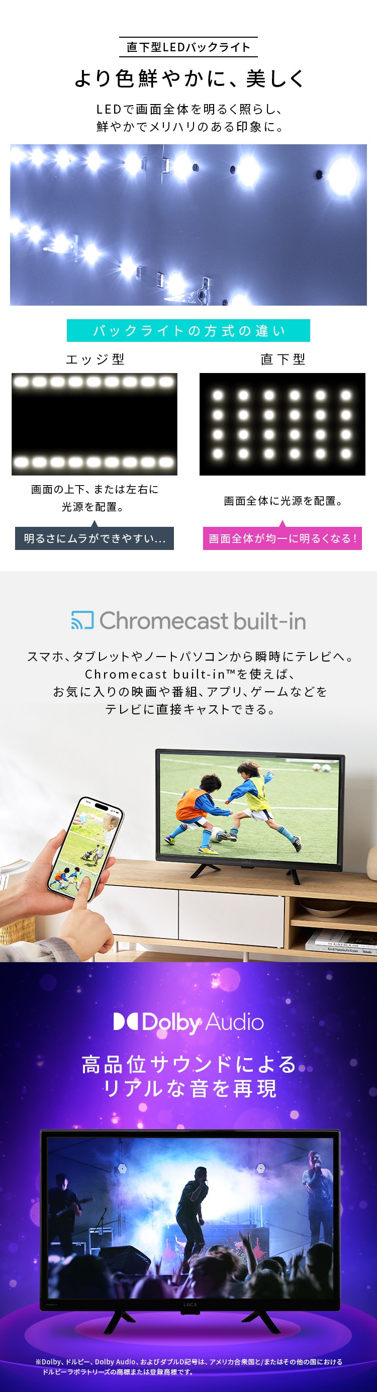 24V型 Google チューナーレスTV LTL-24WG-F1 ブラック2