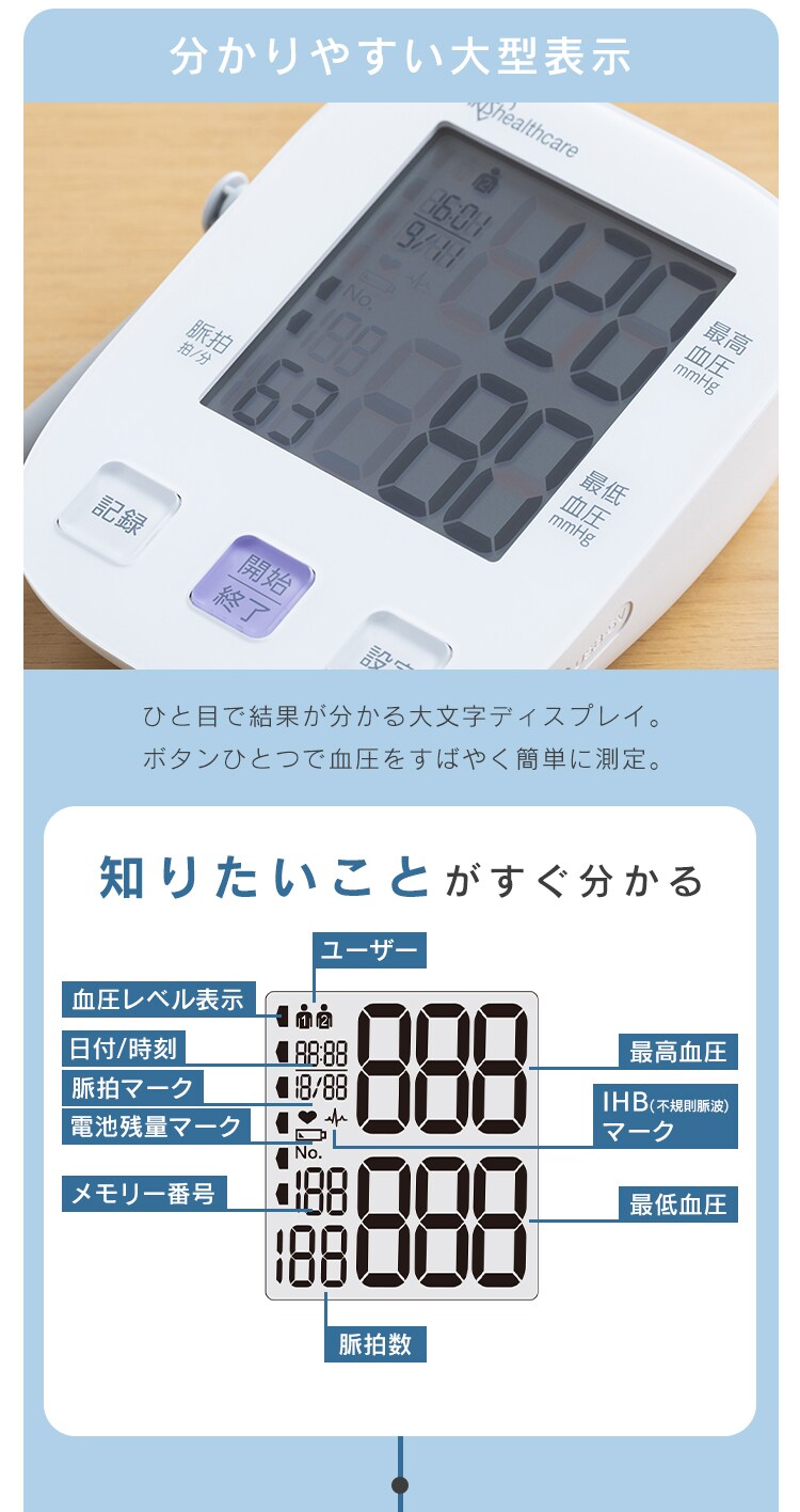 上腕式血圧計 IBPM-UA01-W ホワイト2