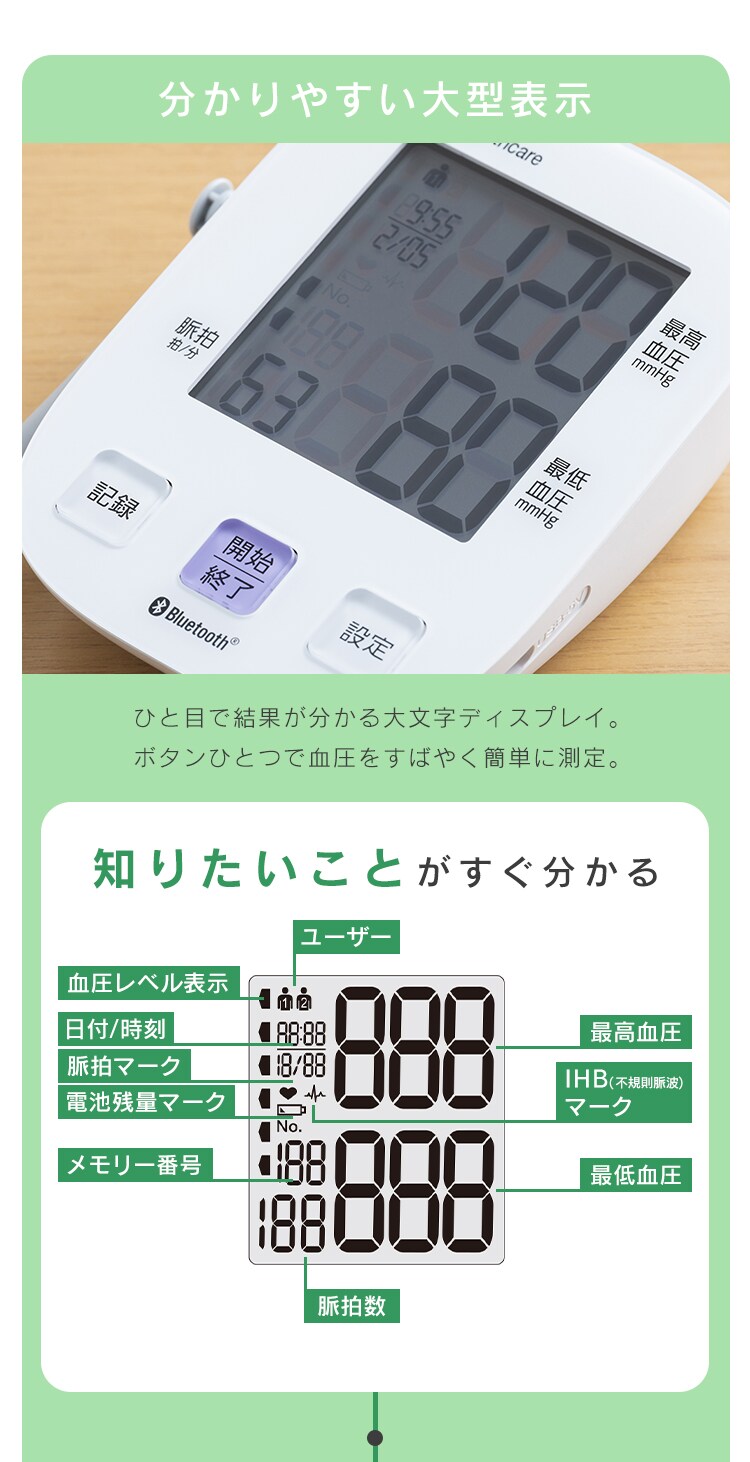 上腕式血圧計 IBPM-BUA03-W ホワイト3