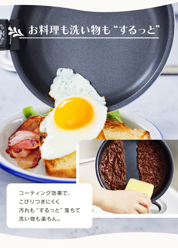 ダイヤモンドコートパン マルチエッグパン入り 9点セット IHガス火対応 MEGI-9S クリームホワイト6