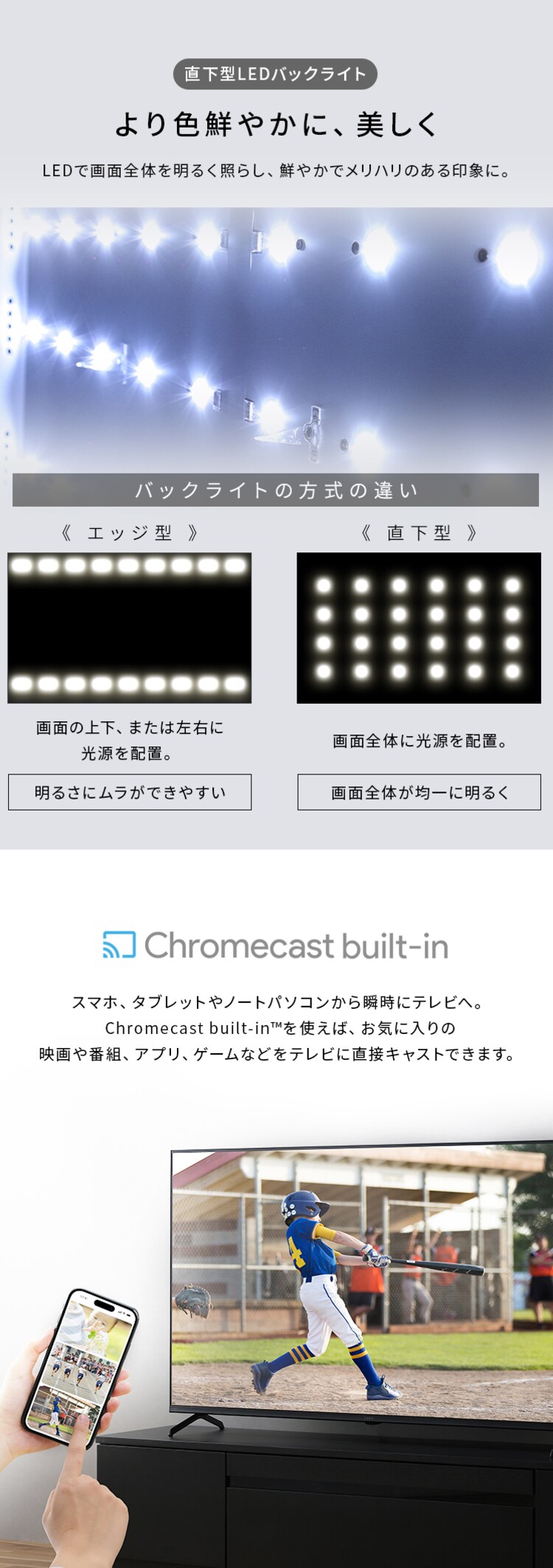 LUCA 液晶テレビ GoogleTV搭載 55V型 4K HDR LT-55UGX-F14
