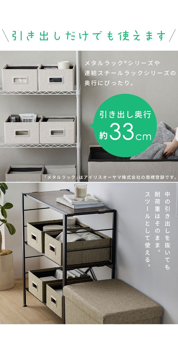3WAY 引き出し収納ボックス 引き出し3つタイプ SST3H-76 グレー6