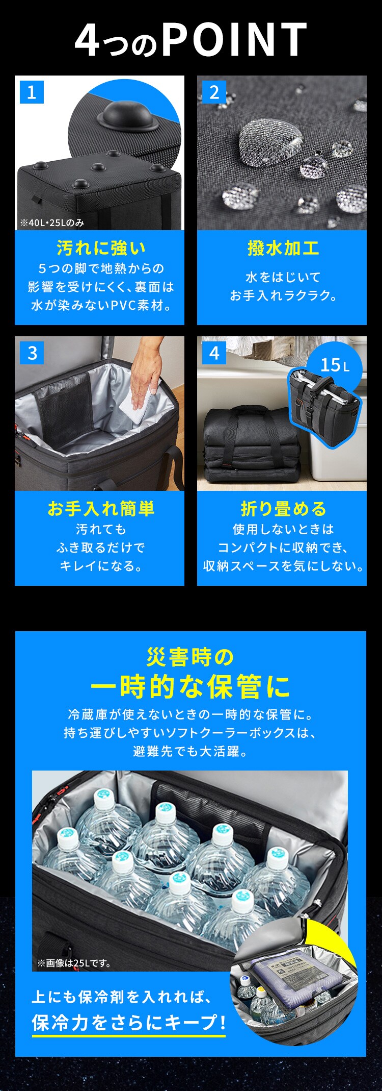 HUGEL エアロゲルソフトクーラーボックス 15L AGSC-15C チャコールグレー9