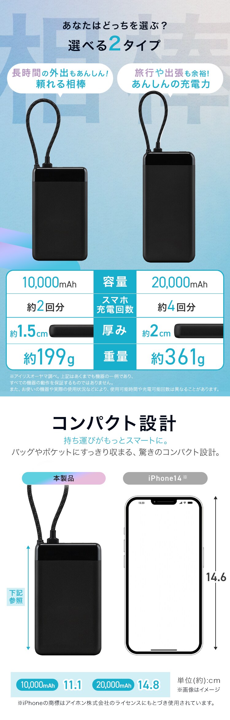 モバイルバッテリー 薄型 軽量 10000mAh CE-A10020-B ブラック1