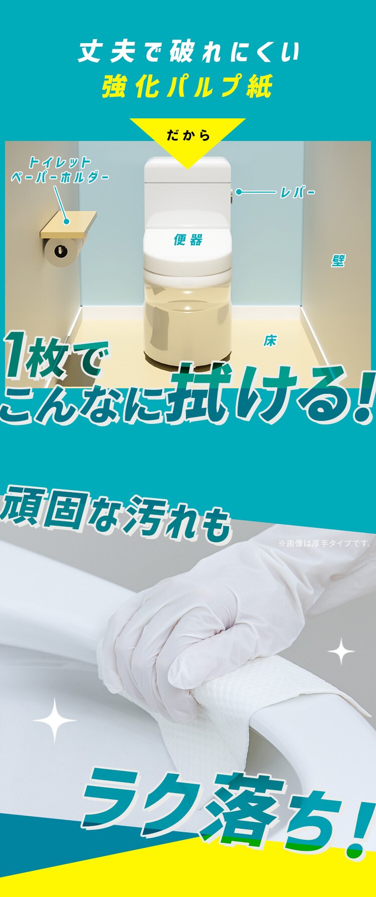 トルクリーン トイレクリーナー薄手 30枚入 T-TU302